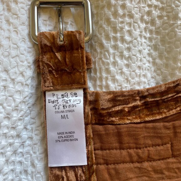 Collina Strada Belt Skirt Velvet Size M/L NWOT - Picture 2 of 4